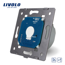 Fabricante Livolo EU Standard 1 Gang 2 Way Remote Funtion Wall Light Interruptor de pantalla táctil sin panel de vidrio VL-C701SR